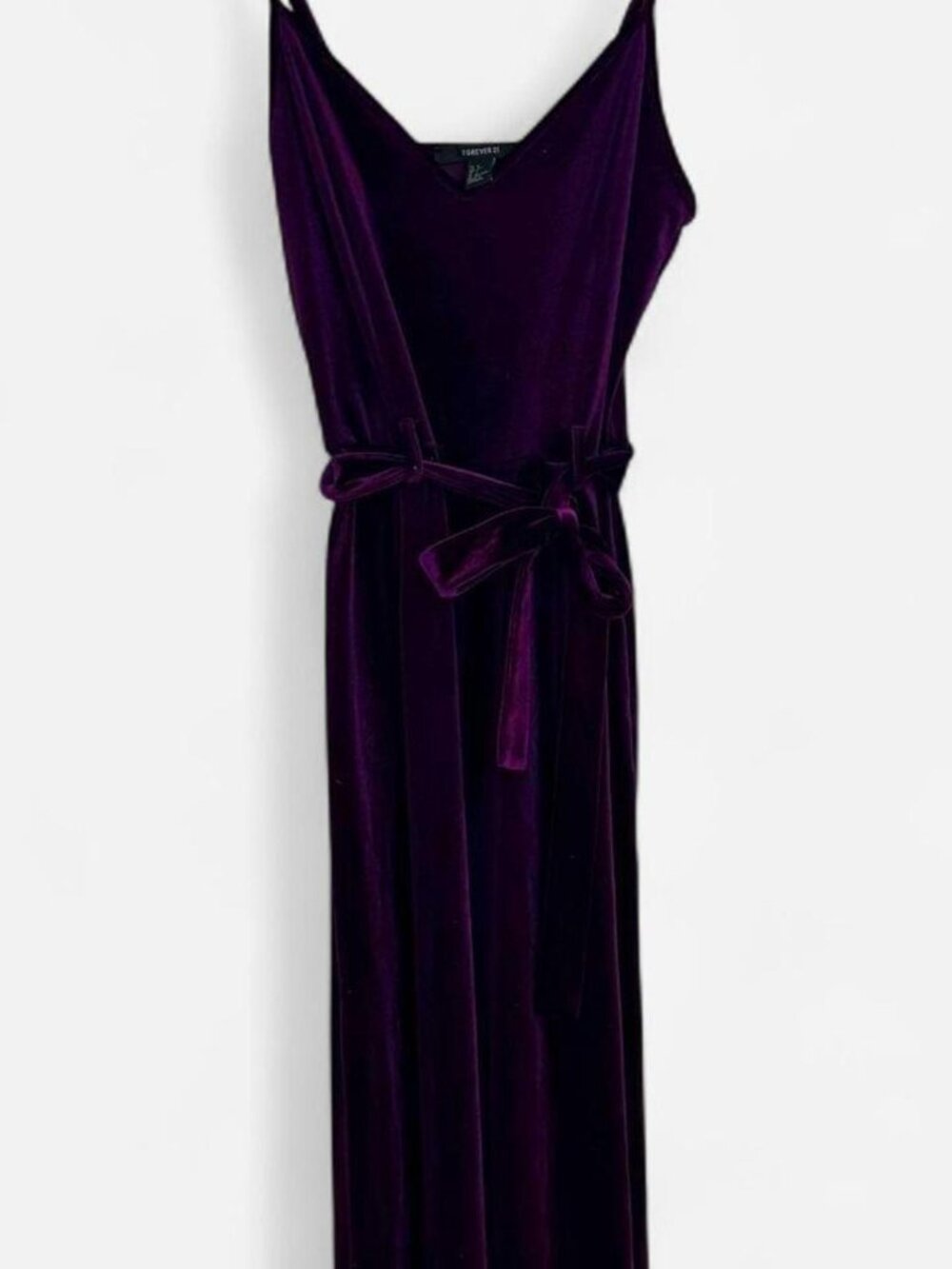 Forever 21 Women's Purple Velvet Jumpsuit M Plum Wedding Guest Adjustable Strap